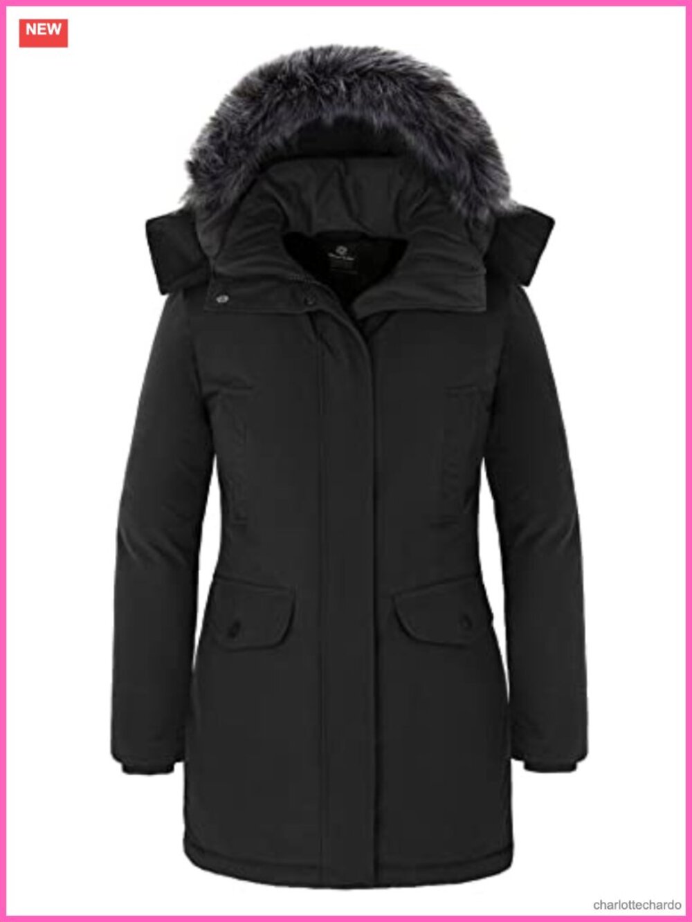 Women's Long Puffer Parka Faux Fur Hooded Winter Coat Thick Quilted